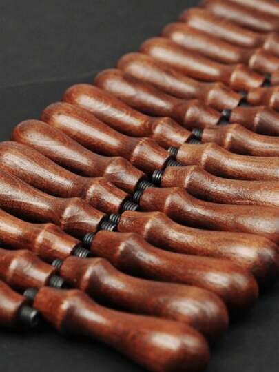 SHEIN 1pc/2pcs Lacquer Seal Wooden Handle Beech Vintage European Sealing Wax Lacquer Seal Handle