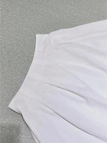 Almamuse 女士白色高腰A字休闲沙滩度假裙 - 白色 - 查看 7