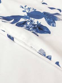 Irokai Elegant Vintage Japanese Floral Print Yukata - Blue - View 5