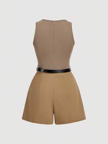 SHEIN MOD Mono de tirantes vintage negro de los 70 con cinturón a juego - Perfecto para el estilo de dinero antiguo, atuendos para ir al trabajo, estilo universitario, ropa casual, atuendo occidental, ropa de oficina y atuendos para el aeropuerto