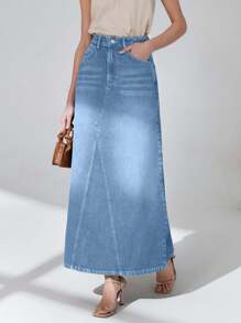 EURMUSE 100% Cotton Low Waist Strong PP Skirt - Baby Blue - View 5