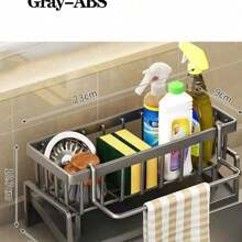 Multi-Functional Sink Drain Rack Dishwashing Liquid Sponge Rag Rack Kitchen Utensils Drain Wire Ball Sink Dishwashing Cloth Storage Rack Upgraded Carbon Steel The Kitchen Shelf Sink Wipes And A Rag Of The Carbon Steel Faucet, Wash The Bowl Clean Steel Wire Ball Storage Shelf Artifact Back To School - Multicolor - View 24