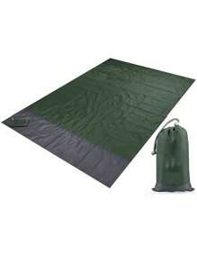 1 pieza Alfombra multiusos impermeable para exteriores - Alfombra plegable para playa y picnic con bolsa de almacenamiento con cordón, alfombra a prueba de humedad para camping, alfombra para piso de patio de casa, alfombra de viaje portátil, fácil de limpiar
