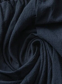 Rusticease 大码女式休闲纯色松紧腰斜口袋裤