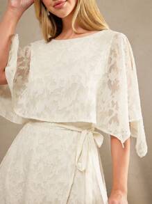 Amorya Elegantes langärmliges Wickelkleid Nagelkunst mit Ausschnitten, Sommerkleidung für Schule, Konzert, Hochzeitsgäste, Urlaub und Geburtstag für Frauen