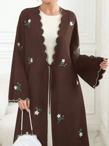 Al Najma 撞色饰边、刺绣、碎花、系带和服罩衫