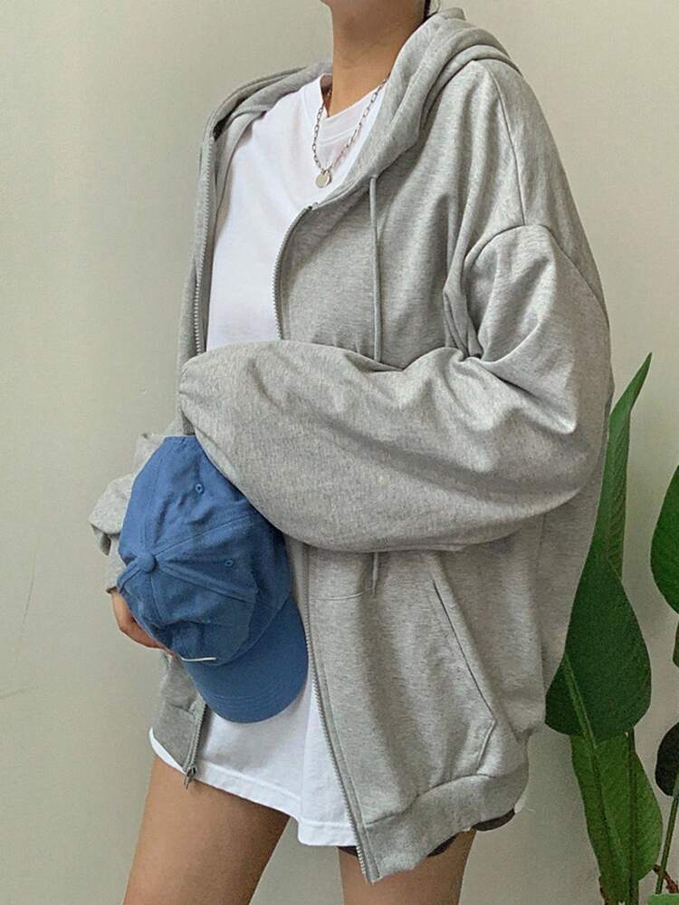 American Style Hooded Sweatshirt Jacket For Women, Unique Design, Casual Loose Fit Zipper Hoodie, Autumn/Winter,Fall Women Clothes Jacket