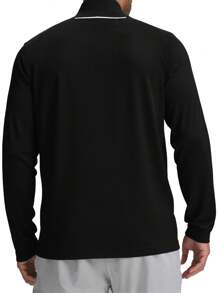 Hugo Boss Ever-X_QZ 男士休闲宽松拉链开襟长袖 T 恤 - 001 Black - 查看 2