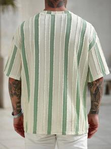 Manfinity RSRT Men's Casual Knitted Textured Jacquard Pink T-Shirt