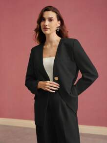 MOTF PREMIUM STRUCTURED SINGLE BUTTON BELTED BLAZER,VALENTINE'S DAY - Multicolor - View 6