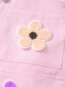 Sparklyn Tween Girl Floral Print Pocket Casual Suspender Dress - Pink - View 8