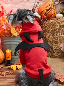 PETSIN 1 pieza Sudadera con capucha para mascotas con diseño de oreja 3D de demonio de Halloween