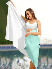TOM & JERRY X SHEIN Extra Large Beach Towel Soft Microfiber, Quick Dry, Lightweight & Sand Resistant For Beach, Pool, Travel - Green - View 7