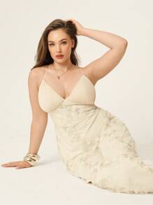 Auralis 大码女士优雅连衣裙、婚礼宾客连衣裙、露背连衣裙、女士节日连衣裙、仙女连衣裙、大码派对连衣裙 女士沙滩装 女士生日连衣裙 女士连衣裙 女士优雅连衣裙 女士派对连衣裙 度假连衣裙 女士派对性感连衣裙 飘逸连衣裙 婚礼宾客连衣裙 闪亮连衣裙 婚礼宾客连衣裙 曲线连衣裙 - 杏色 - 查看 1