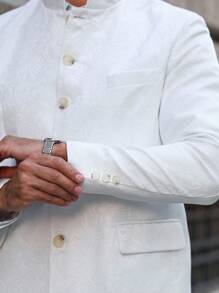 Calvornis Men's Solid Color Jacket And Pants Suit Set