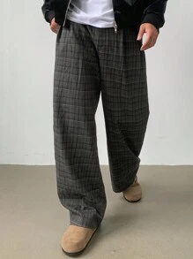 DAZY 男士格纹茧型裤，多色，秋季 - 彩色 - 查看 5