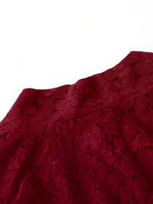 Irokai 女士时尚印花长款浴衣 - 酒紅色 - 查看 8