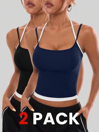 Slayform 女式撞色休闲运动背心