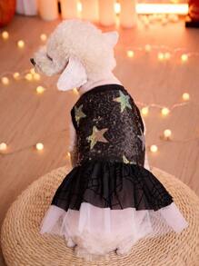 PETSIN Halloween Sequin Star Dress Pet Skirt - Multicolor - View 4