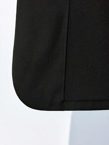 Maija 女士优雅浪漫婚礼宾客派对休闲商务通勤翻领无袖夹克和裙子套装黑色背心女式西装外套女式连衣裙 - 黑色 - 查看 10