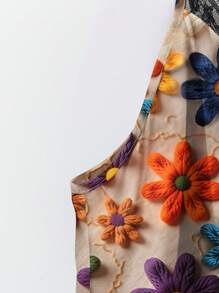 EMERY ROSE 加大码 V 领蕾丝拼布花卉图案夏季纯色优雅吊带背心，适合度假、约会、派对和时尚