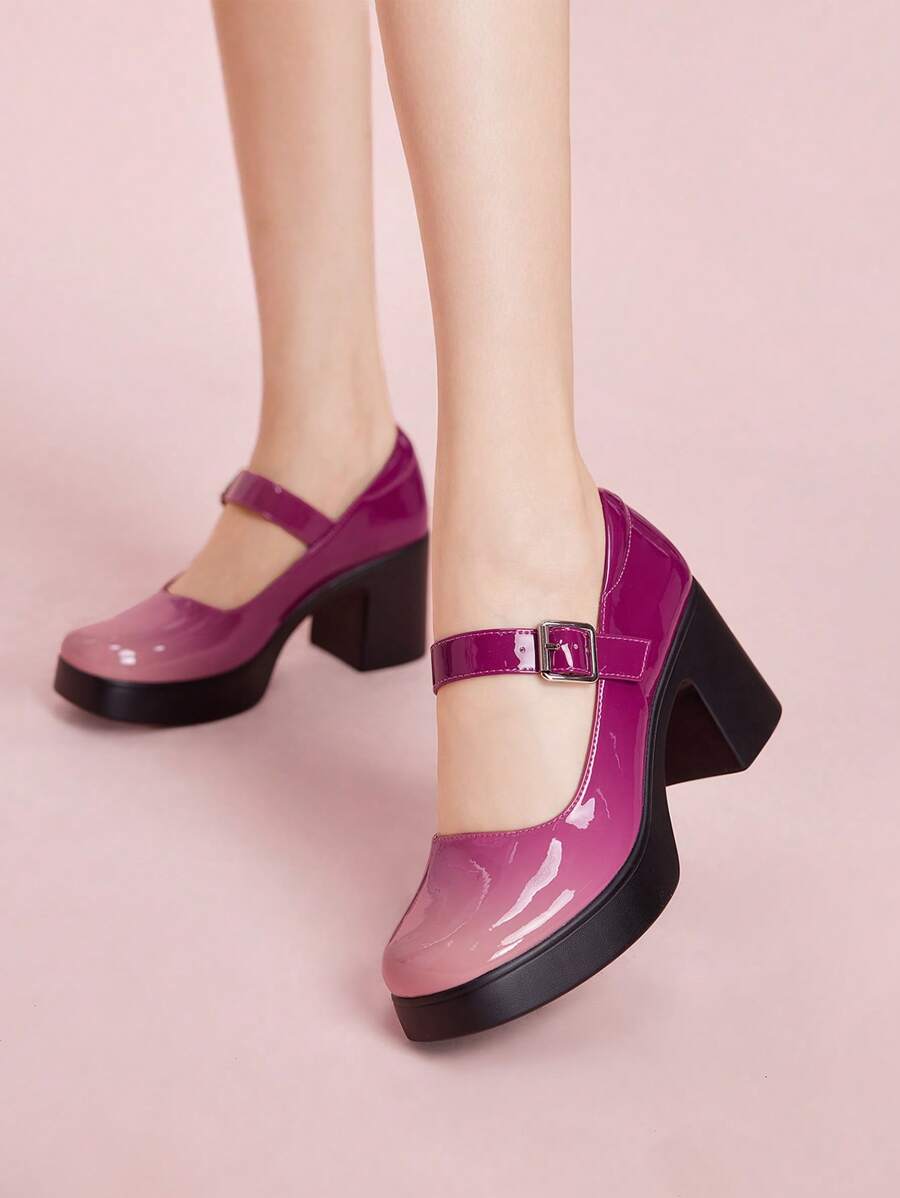 CUCCOO DOLLMOD Women's Gradient Red High Heel Fashion Pumps - Multicolor - View 1