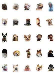 SHEIN 50/150/250pcs Funny Dog Emoticon Stickers, Cute Waterproof Decals For Phone Cases, Laptops, Water Bottles, Suitcases, Skateboards, DIY Decorations