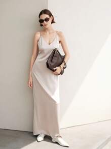 Uhlyne Váy dây mảnh thanh lịch gợi cảm dành cho nữ - Rượu sâm banh - Xem 6