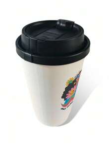 SmileyWorld® | SHEIN 450ML（15盎司）棕色纸杯，带笑脸和太阳镜，黑色防漏盖，时尚咖啡杯，10/20个 - 彩色 - 查看 4