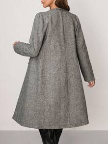 EURMUSE Women, Autumn, Long Length, Cashmere Fabric, Keep Warm, Long Sleeve, Gold Button, Daily Wear. - Multicolor - View 2