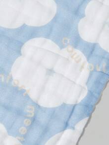 SHEIN Skin-Friendly Absorbent Soft Cartoon Single-Sided Print Handkerchief - Blue and White - View 5