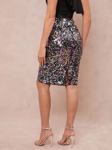 Amorya Gonna a matita con paillettes, abbigliamento casual da ufficio, da uscita serale, per insegnanti, per chiesa, per donne