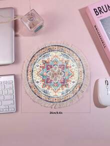 1PC Fabric Coffee Mat Non Slip Cup Coaster Absorbent Table Placemat Heat Resistant Mug Pad For Desk Office Home Kitchen Dining Mouse Pad Cute Home Decor Kitchen Accessories Essential - Multicolor - View 9