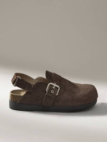 Solecia 舒适毛绒鞋头厚底女士一脚蹬/平底拖鞋