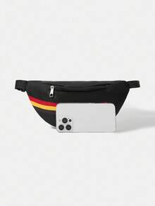 HARRY POTTER X SHEIN Contrast Color Striped & Letter Pattern Fashion Waist Bag - Multicolor - View 3