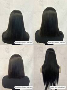 Straight U Part Wig 150% Density  Human Hair Wigs 24 Inch Natural Black High Temperature For Women - SNatural - View 4