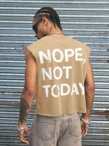 AXEPEAK Assorted Sizes Street Style Loose Fit Round Neck Front Graphic Print Men Tank Top