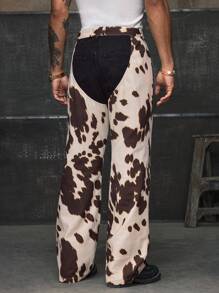 AXEPEAK 男士性感开裆宽松图案印花裤