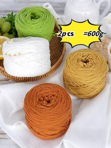 2 Packs, Total 600g, Fabric Strips, Woven Cushions, Woven Bags, Handicraft Yarn, Large Balls Of Yarn - 2 large groups of cloth strips - View 1