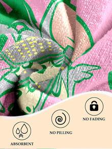 TOM & JERRY X SHEIN Serviette de plage en microfibre à haute absorption avec motif de lettre et de dessin animé, séchage rapide, légère et durable pour le bain, la piscine, les voyages - cadeau de vacances unisexe pour hommes et femmes