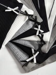 SHEIN 8条装 少女简约时尚学生罗纹舒适棉质内裤