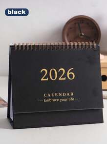 SHEIN 简约桌面日历，适用于办公室桌面日历，直立翻页桌面日历，用于规划、组织和日常安排，多种颜色可选装饰