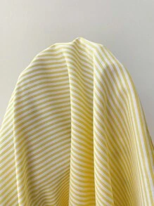 Comfortcana Women's Butter Yellow 2pcs Set Striped Embroidery  Casual Loose Shirt And Wide Leg Pants - Yellow - View 6