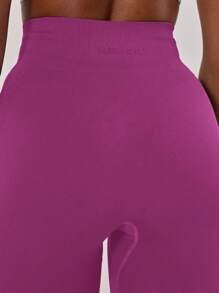 Musera Sport Quần legging thể thao năng động, cạp cao, không đường may, có gân, thích hợp cho Padel, Tennis, Pickleball, tập thể dục mùa đông. - Màu đỏ tím - Xem 5