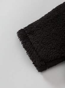 SHEIN Baby Girls' Warm Fleece Cardigan With Bow, Elegant And Versatile, Suitable For Outings, Autumn/Winter Fall - Black - View 6