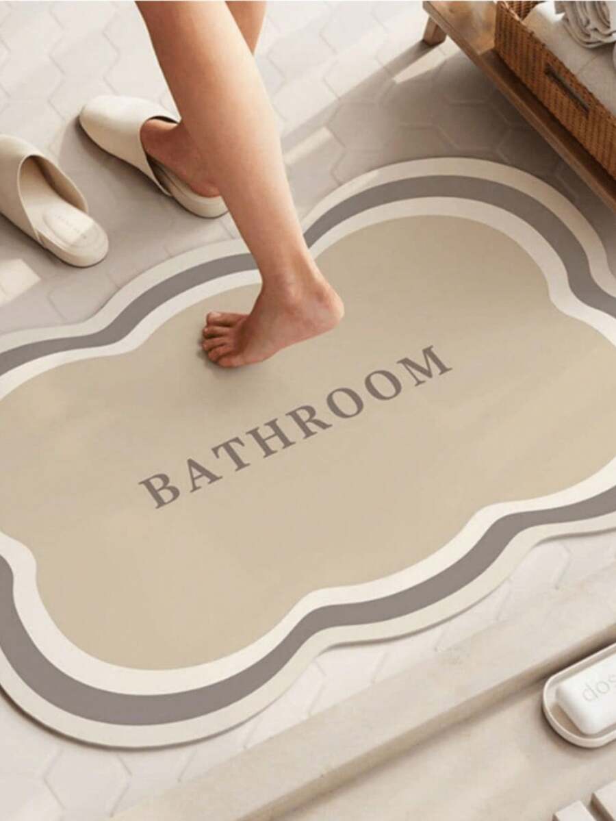 SHEIN 1pc Bathroom Diatom Mud Floor Mat Absorbent Mat Toilet Door Quick Drying Non-Slip Mat Foot Mat Toilet Kitchen Carpet Soft Mat Home Bathroom Decor Bath Rug Outdoor Rug Door Mat Fall Decor Bathroom Accessories Back To School - Multicolor - View 1