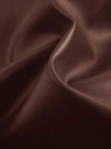 Siren Gaze Váy da nữ thời trang xếp nếp thu đông không tay xếp nếp PU mini váy màu trơn cổ tròn xếp nếp da PU không tay dài vừa phải, thích hợp cho tiệc tùng, công sở, ngoài trời, lót hoặc mặc riêng, váy cocktail thích hợp để đi chơi và dự tiệc Váy giáng sinh - Cà phê nâu - Xem 5