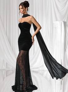 Coutiva Formal Evening Gown (Heavily Embellished), Black Dress - Black - View 5