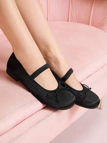 CUCCOO DOLLMOD 黑色可爱玛丽珍芭蕾平底鞋，百搭通勤鞋，时尚气息，适合春秋季节、万圣节和圣诞节 - 黑色 - 查看 4