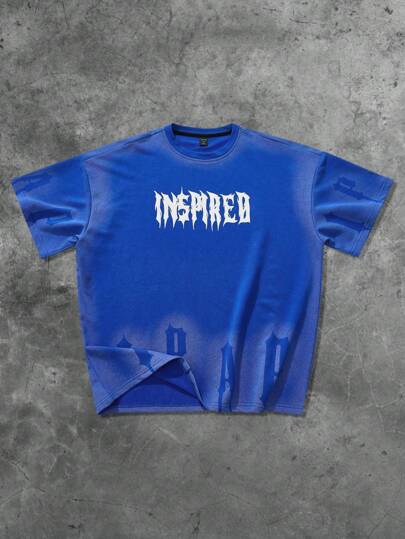 Prep Men Graphic Short Sleeve T-Shirt, Street Style Design Printed